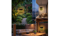 Waterproof Metal Lantern with Cutout Pattern for Pathway