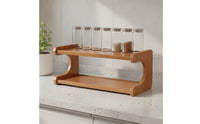 3-Tier Bamboo Seasoning Rack Space Saving Bamboo Seasoning Rack Countertop Seasoning Holder Easy to Clean Kitchen Organizer