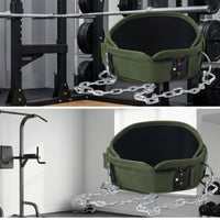 Padded Weightlifting Belt with Chain Quick-Release Weighted Belt with Chain Contoured Heavy-Duty for Bodybuilders