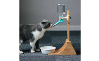 Vertical Slot Cat Head Water Stand Curved Base Pet Bowl Dispenser Stand