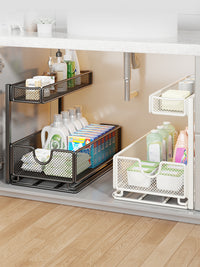 3-Layer Pull-Out Storage Rack for Kitchen Sink Area