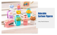 Mini Stapler Keychain, Cute Cartoon Design, Portable Candy Colors, Office & School Accessory