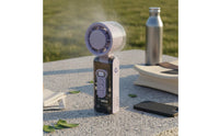 Brushless Engine Transparent Body Turbo Fan Long Battery Life Rechargeable Turbo Fan Digital Display 3-in-1 Design for Outdoor, Desktop, Travel, Camping