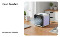 Cool Mist Humidifier Mini Air Cooler Multi-Speed Control Mini Air Conditioner Fan Energy Saving for Office Workers, Students, Dorm Room