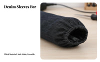 2 Pieces Wear-Resistant Denim Oversleeves Thickened Material Elastic Cuff Arm Protectors Long-Lasting for Welders, Workers, Metal Joining