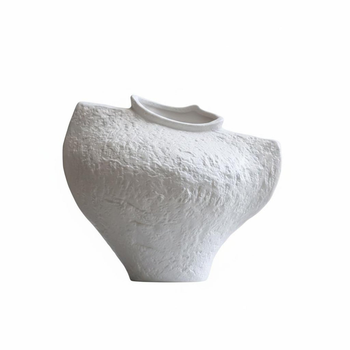 Minimalist Texture Vase Artistic Design Double Ear Flower Vase Neutral Tones Home Decor for Tea Room, Showroom