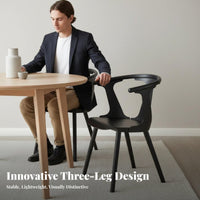 sturdy Wood Construction Curved Backrest Dining Chair Nordic Design Armchair Mortise and Tenon Joinery Wooden Seating Wabi-Sabi Aesthetic for Restaurant Owners, Interior Designers, Homeowners, Study Room, Cafe