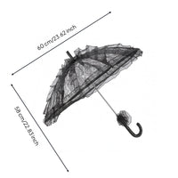 Vintage Lace Parasol Curved Handle Decorative Lace Parasol Lightweight Fashion Accessory for Bride, Weddings