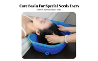 Lay-down Hair Washing Sink Comfortable Neck Support Bedside Hair Washing Tray Easy Drainage Bedside Shampoo Sink for Elderly, in Bed, Hospital, Travel