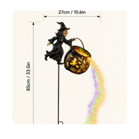 Spooky Witch Light with Pot Colorful Witch Garden Light Enchanted Halloween Decor Sturdy for Pathway