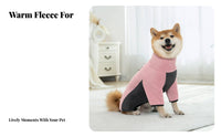 Warm Four-Legged Dog Jumpsuit Color-Block Design Four-Legged Dog Pajamas Reduces Shedding for Large Dogs, Outdoor Walks, Walking, Sleeping