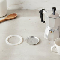 2 Pieces Leak Proof Stovetop Pot Gasket and Filter Set Easy to Replace Silicone Sealing Seal and Filter Plate