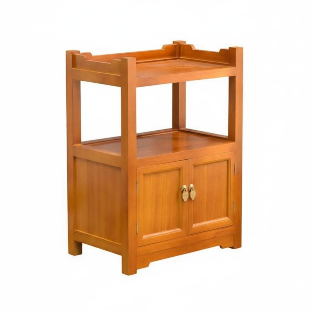 Chinese design dual-level Tea Station Space-Saving Design 2-Tier Side Table Multi-Level Storage Household Furniture Minimalist Aesthetic for Apartment Dwellers, Homeowners, Students, Small Spaces, Living Room, Bedroom, Entryway