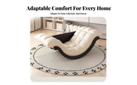 Natural Wood design Wooden Rocking Lounger Ergonomic Design Lounge Chair Wide Armrests Household Furniture Retractable Footrest for Relax Seekers, Seniors, Homeowners, Balcony, Living Room, Bedroom, Sunroom