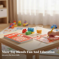 Maze Book Concentration Training Maze Challenge Book Wipe-Clean Activity Cards Screen-Unrestricted Fun Educational Toy Enhances