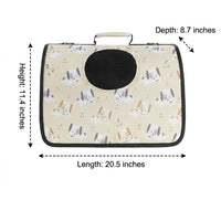 Portable Cat Carrier with Transparent Panel, Folding Oxford Material Pet Bag, Breathable Handheld or Crossbody Outdoor Travel Crate for Pets
