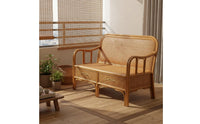 Chinese Design Arhat Bed Retro Design Rattan Sofa Wicker Couch Handwoven Woven Daybed Small Apartment Suitable for Balcony