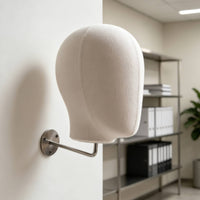 Wall Mannequin Head Professional Wall-Attached Hairpiece Stand Mannequin Head with Hook for Milliners