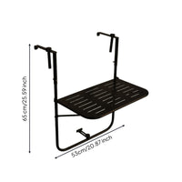 Railing-Mounted Table Outdoor Folding Balcony Table Compact Railing Shelf for Patio