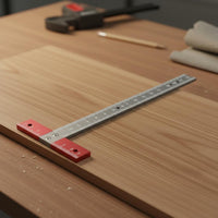 Etched Scale Woodworking T-Square Light and Portable T Square Ruler Lightweight Aluminum Alloy Scribing Ruler Wear-Resistant for Woodworkers, Carpenters, DIY Enthusiasts