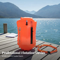 Transparent Pocket Rectangular Swim Buoy Orange Two-Compartment-Chamber Buoy High Visibility Tow Buoy Dry Bag Bright Color