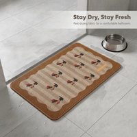 Absorbent Non-Slip Bathroom Mat with Woven Texture for Toilet and Shower