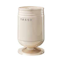 Glossy Trash Can with Press Lid Cylindrical Double-Layer Garbage Can Sleek Wastebasket Odor-Resistant for Bathroom