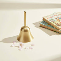 Brass Hand Bell Loud and Clear Sound Brass Handbell Vintage Design Educator's Class Bell for Caregivers, Classroom, Weddings