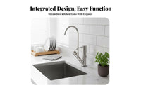 complete Design Soap Dispenser with Sponge Holder Press-Action Pump Multi-Compartment Sink Organizer Easy to Clean Countertop organizer Rustproof for Homemakers, Adults