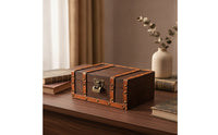 Storage Chest with Lid Antique-Style Jewelry Box Rustic Box with Lock for Desk