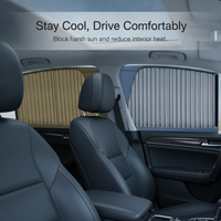 Car Window Sun Shade with Sliding Track, UV Protection and Heat Insulation Curtain for Vehicle