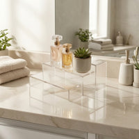 Clear Stepped Display Riser Transparent U-Shaped Display Riser Elegant Cupcake Stand Easy to Clean for Bakers, Vanity