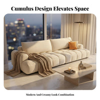 Rounded Sofa Modern Minimalist aesthetic Living Room Furniture abrasionResistant Sectional Couch for Apartment Dwellers, Small Spaces, Lounge Area, Bedroom