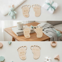 2 Pieces Baby Development Plaque Smooth Photo Prop Premium for Expectant Parents