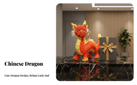Chinese Mythical Creature Stuffed Toy Auspicious Gift Chinese Mythical Creature Stuffed Traditional Trend Design Fortunate