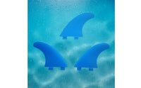 3 Pieces Flexible and Stable Blue Plastic Wave-Riding Fins Screws Double Tab Surfboard Fins Glass Fiber Reinforced Thruster Fin Set