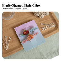 2 Pieces Cartoon Fruit Barrette Versatile Fruit Hair Clip Set Sweet Cute Side Forelock Clip for Girls, Teenagers, Daily Wear, Birthdays, Festivals