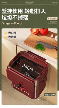 家用厨房壁挂垃圾桶2025新款方形带盖悬挂式免弯腰卫生间创意