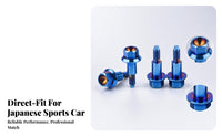 4 Pieces Flanged Valve Cover Bolt M6 X 1 Titanium Alloy Bolt Blue Auto Parts Threaded