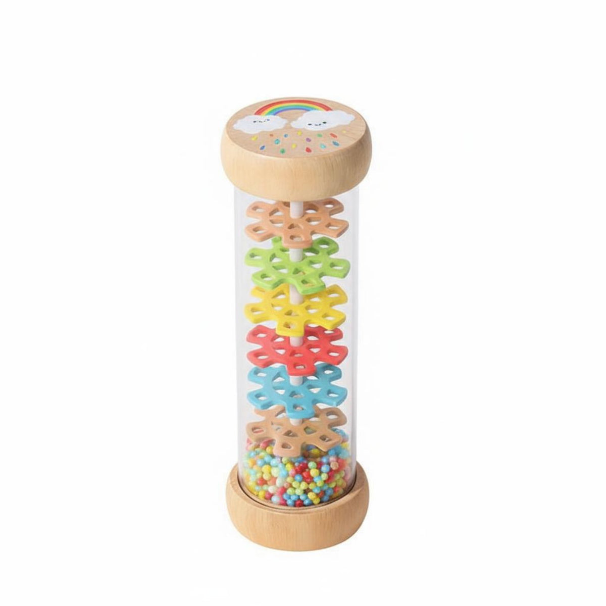 Wooden Rain Child-Centered Influenced Rain Rattle Soothing Raindrop Sounds Rainfall Rattle Shaker for Infants, Young Children, Classroom