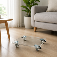 Clear Acrylic Plant Pot Base, Mobile Cart with 30cm Wheels, Support for Large Plant Pots, Excellent for Urban Gardeners