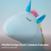 Soft and Comfortable Plush mythical creature Ottoman Great Gift concept children's Furniture Multi-Functional creatureShaped Seat Multifunctional for Toddlers, Parents, Adults, Playroom, Nursery, Living Room, Entryway