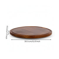 Wooden Rotating Dessert Display Stand Round Dessert Display Tray Wood-Grain Rotating Cake Stand Stable for Birthday Parties