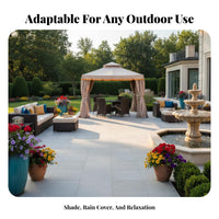 Curtained Gazebo Sun Protection Cover Tent Waterproof Outdoor Shelter for Event Planners, Business Owners, Courtyard, Backyard, Marketplace Stall