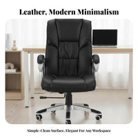 Authentic Leather managerial Highspine Armchair Adjustable Height Ergonomic Rolling Chair 360-Degree rotating Office Furniture Padded Armrests for managerials, Managers, distant Workers, Study Room, Workstation