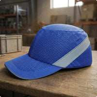 Lightweight Mesh Safety Helmet Curved Brim Cap-Style Helmet Rounded Crown Safeguarding Gear Short Bill