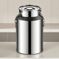 Stainless Steel Canister with Clamp Food-Grade Stainless Steel Container Brushed Metal Sealed Storage Container for Kitchen