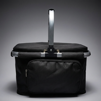 Lunch Box Cool Bag for Car and Picnic Basket, Foldable Oxford Cloth Shopping Bags for Meal Prep, Takeaway Hot Cold Handheld Portable Carrier