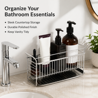 Shower Caddy, Rustproof Stainless Steel Bathroom Shelves, No-Drill Polished Shower Shelf, Silver Shower Storage for Compact Bathroom