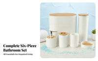 6 Pieces Drainable Soap Dish 6-Piece Washroom Collection Long-Lasting Toiletry Holder Collection Ribbed Design Bathroom Accessory Set Minimalist Aesthetic for Renters, Decorators, Restroom, Hotel, Spa, Housewarming Party